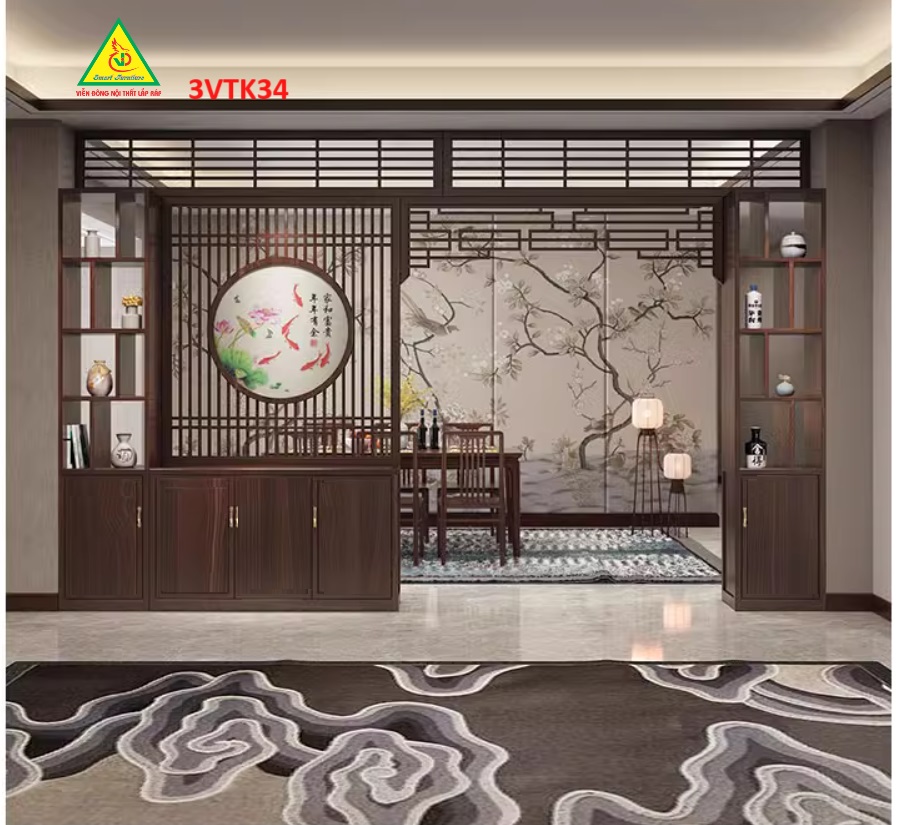 Vách ngăn phòng khách , vách ngăn phòng khách hiện đại 3VTK34 - Nội thất lắp ráp