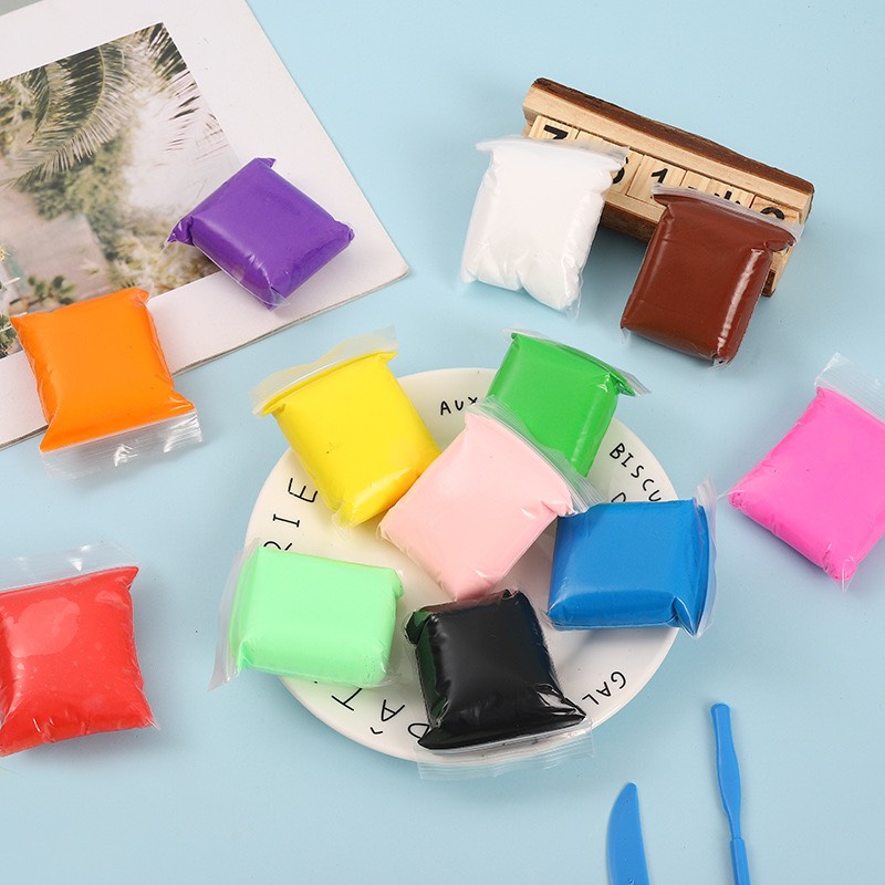 Đất sét tự khô Nhật 12 màu an toàn nặn hình cao cấp siêu nhẹ dành cho bé làm butter slime trang trí, đồ chơi đất sét - Quà tặng hấp dẫn cho bé