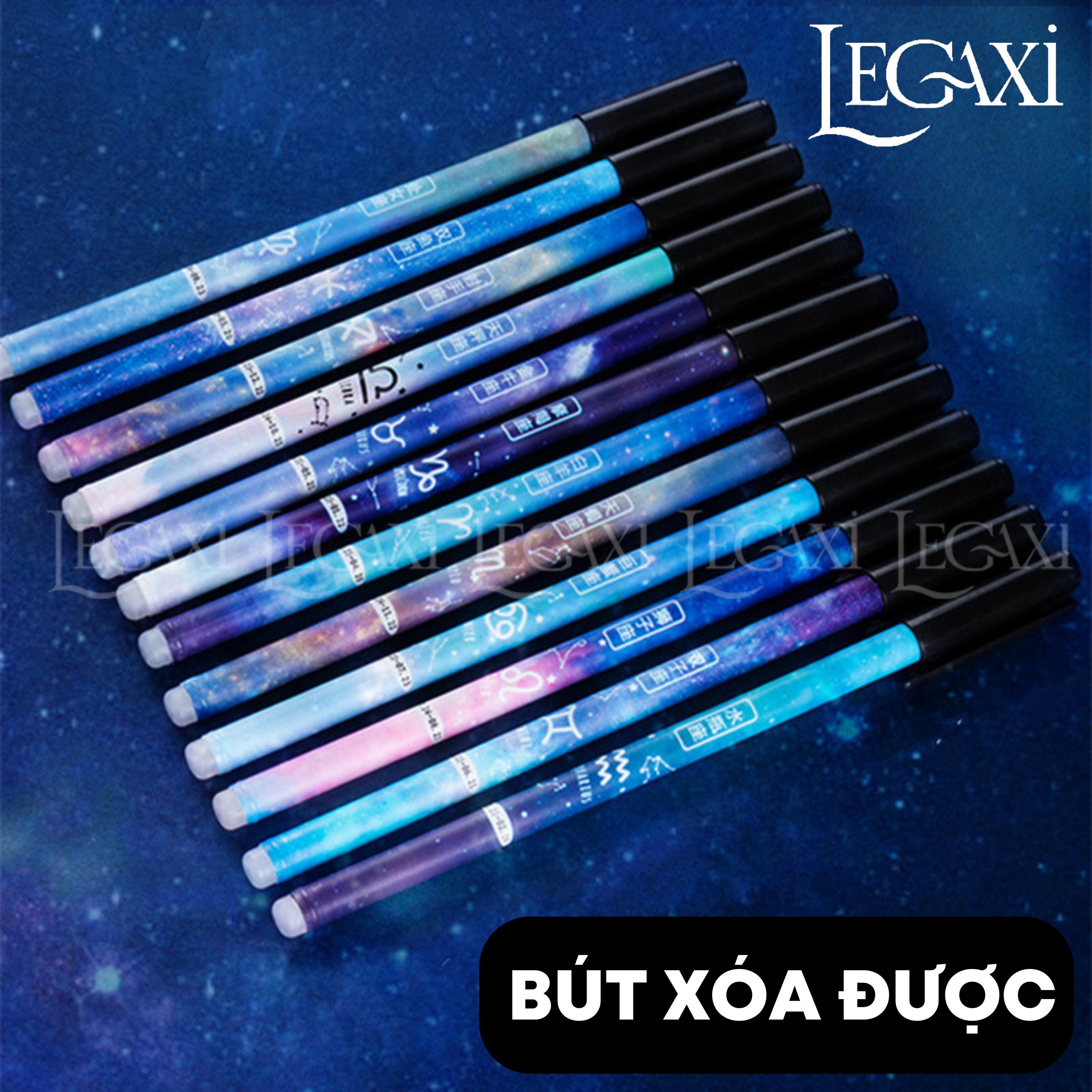 Viết bi xóa được, bút gel 12 cung hoàng đạo có gôm tẩy màu galaxy vũ trụ ngòi 0.35mm văn phòng trường học Legaxi