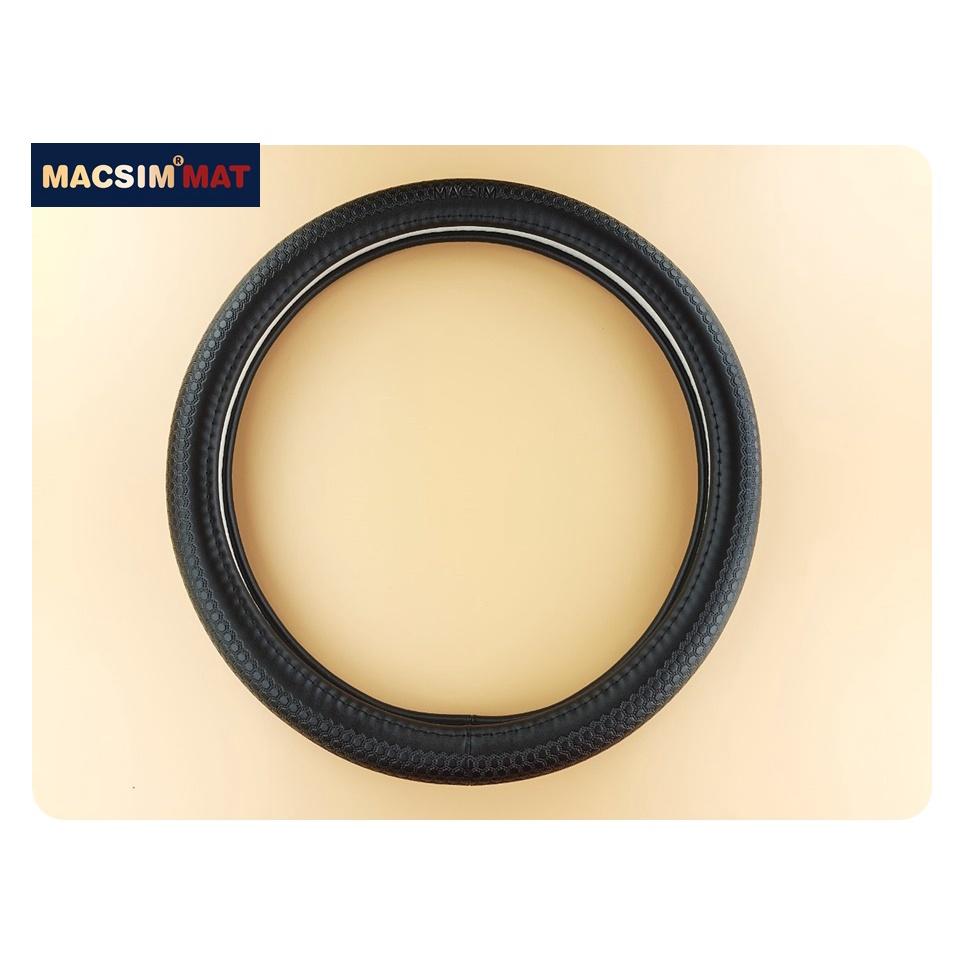 Bọc vô lăng cao cấp Macsim mã L618 mới chất liệu da thật - Khâu tay 100% size M màu đen