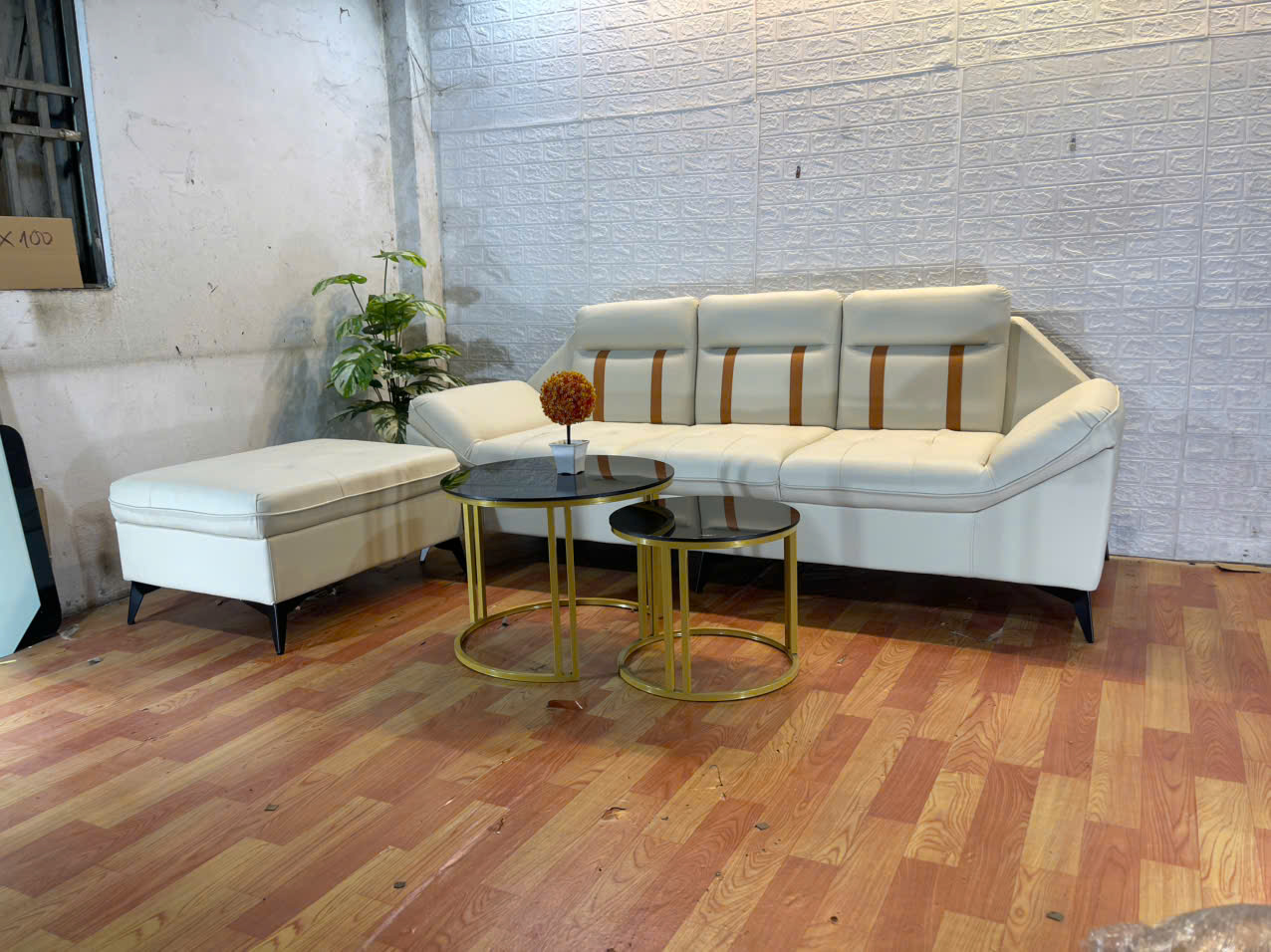 Sofa băng 2m kèm đôn nệm Juno sofa HLMCT màu lựa chọn kèm bàn như hình