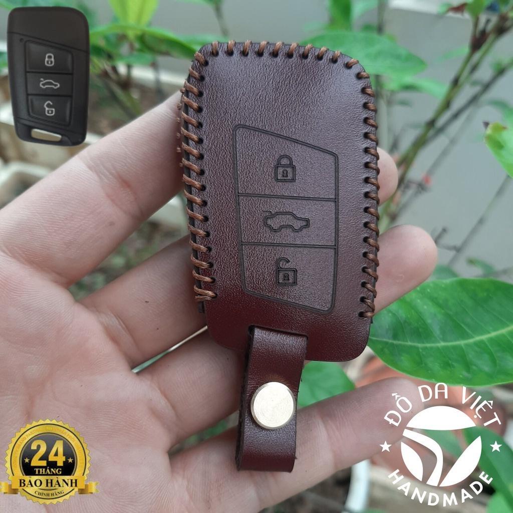 Bao da chìa khoá Ô tô Volkswagen Teramont 2022-2023. da bò thật , bảo hành 2 năm