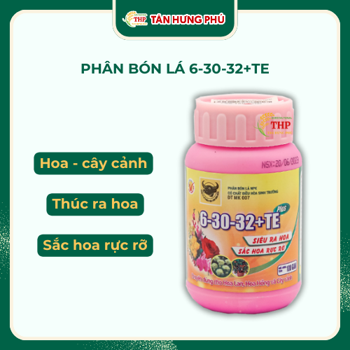 Phân Bón Lá Đầu Trâu NPK Có Chất Điều Hòa Sinh Trưởng 6-30-32+TE Hũ 100gam