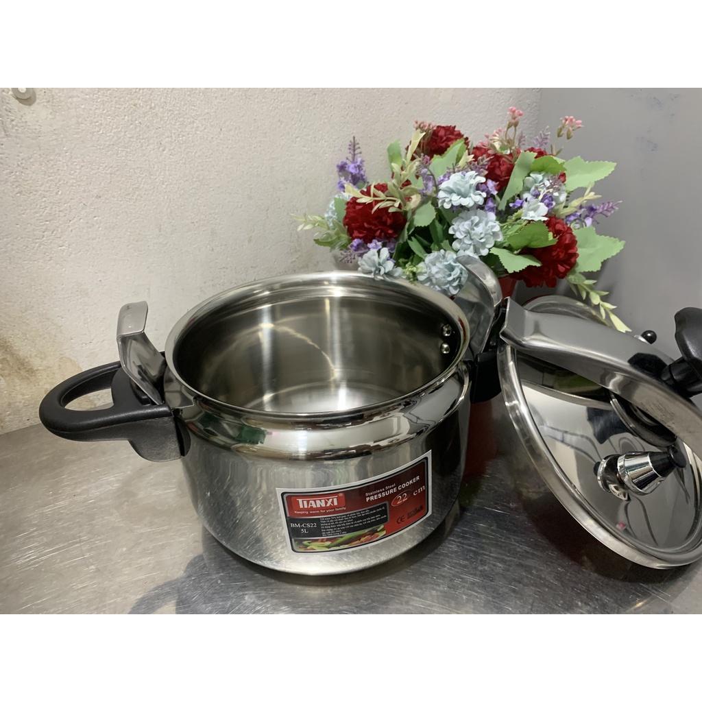 Nồi áp suất Inox cao cấp 304 Tianxi BM-CS22 / 5.0 Lít (Sử dụng được bếp điện từ)