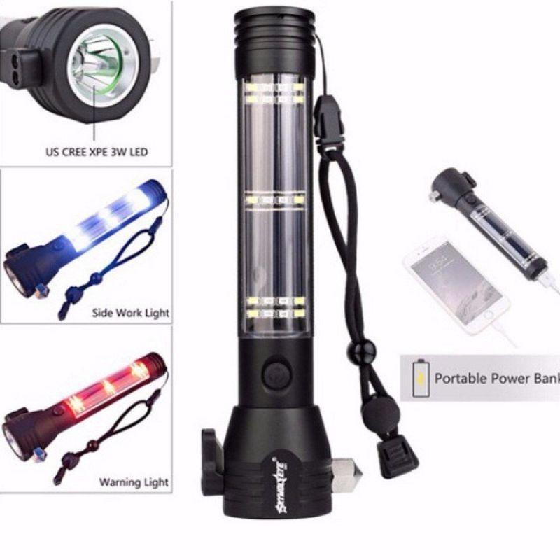 Đèn Pin 11 Chức Năng Solar Power Flashlight Cao Cấp Tiện lợi