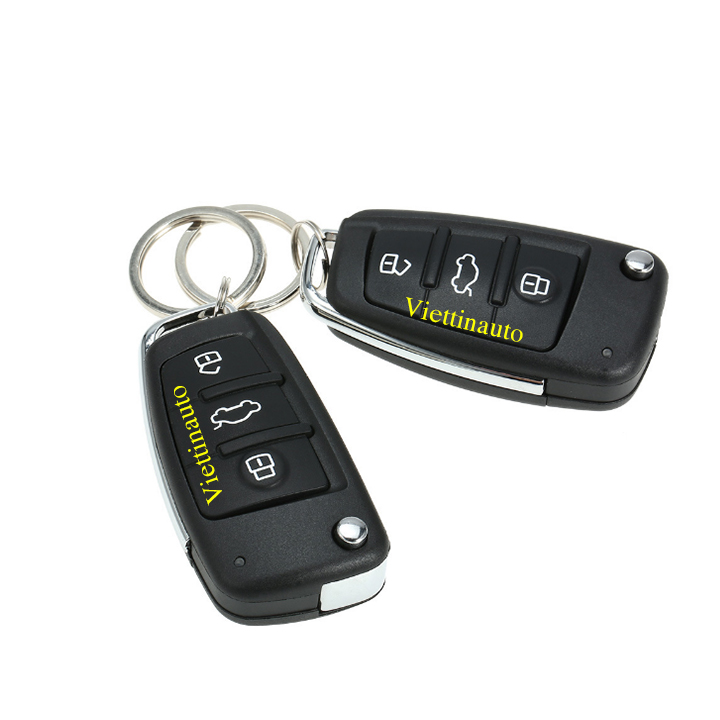 Bộ khóa cửa thông minh khóa điều khiển từ xa đóng mở cửa xe hơi 12V Chìa khóa gấp, Bộ lock cửa xe hơi, Remote đóng mở cửa ô tô từ xa Mẫu VTK-06