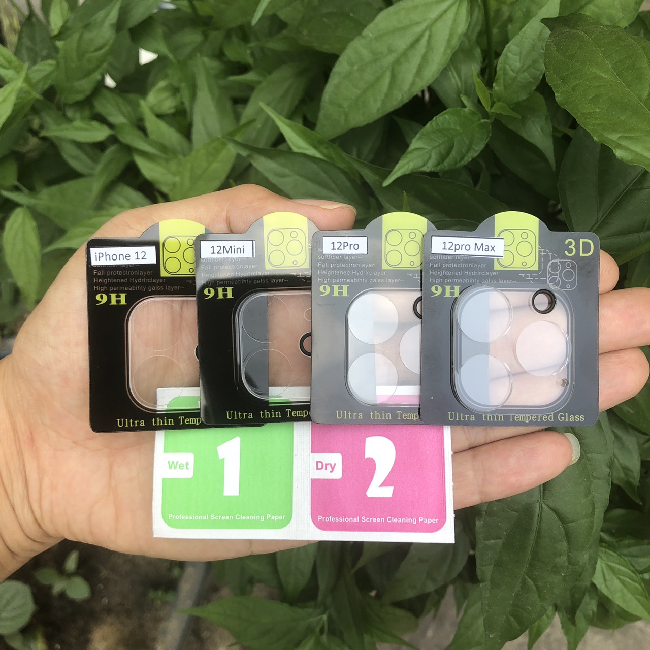 Cường Lực Camera 9H Dành Cho iPhone 12, 12 Mini, 12Pro, 12Pro Max - Kèm Bộ Khăn Lau