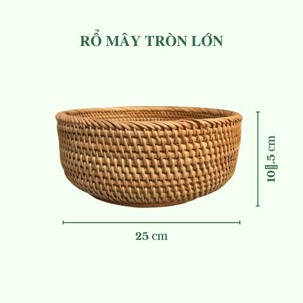 Rổ mây size nhỏ đựng đồ nhiều size - Bát mây guột decor trang trí chụp hình - Rattan Bowl