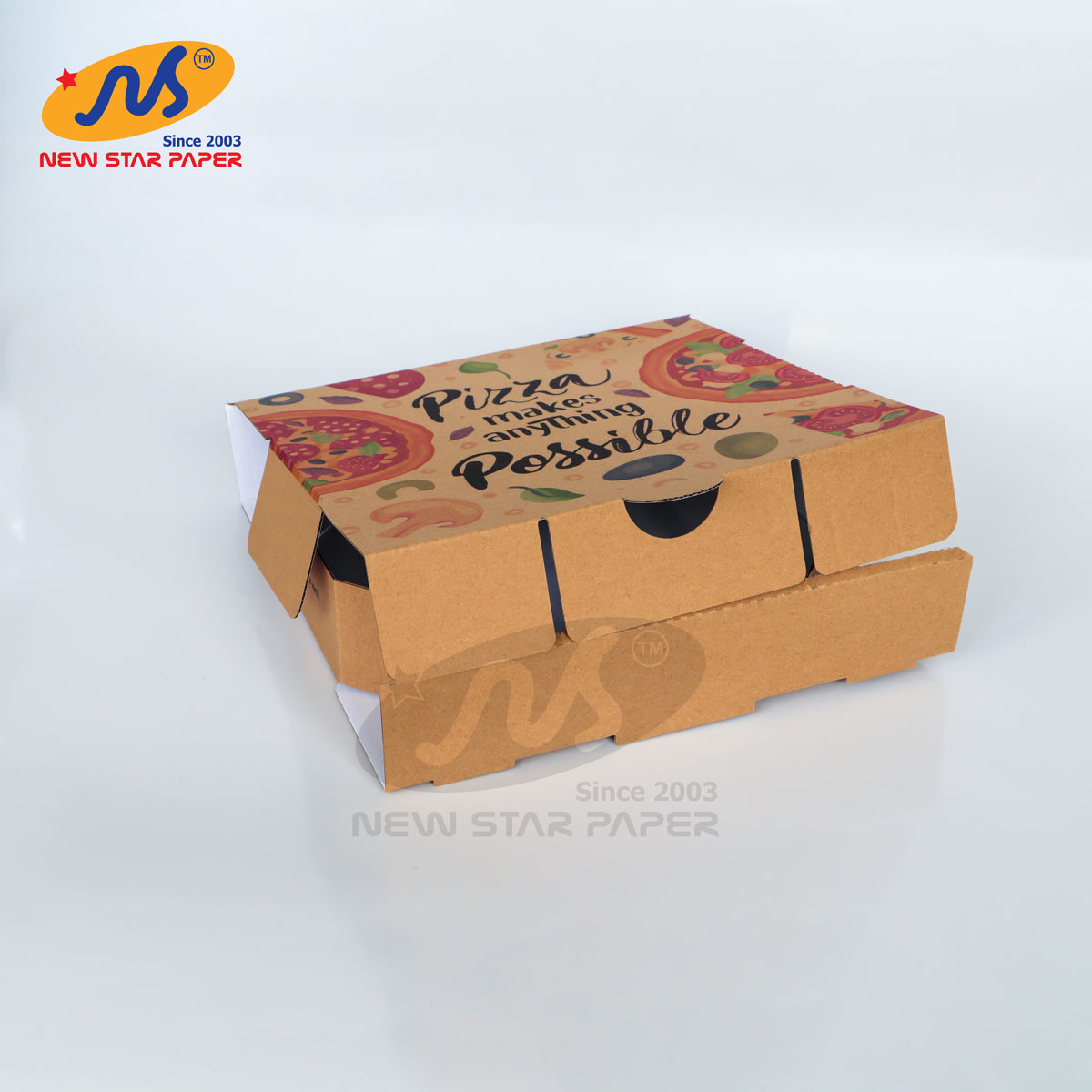 Size M - 25x25x5cm - Combo 10 hộp giấy pizza