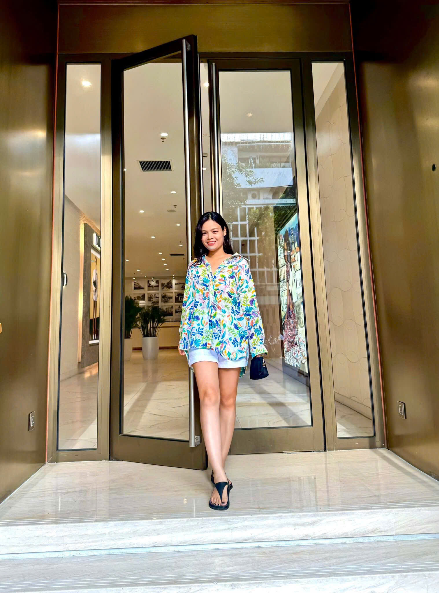 Áo Sơ Mi Oversized Linen Diệp Top175Floral thời trang thiết kế Hity