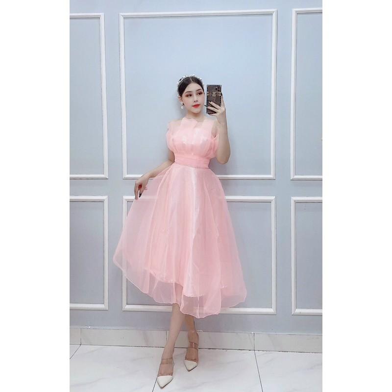 ĐẦM XOÈ CÚP NGỰC XẾP LY BO EO SIÊU XINH -MS42Y- SIZE M/L đến 57kgMM MM