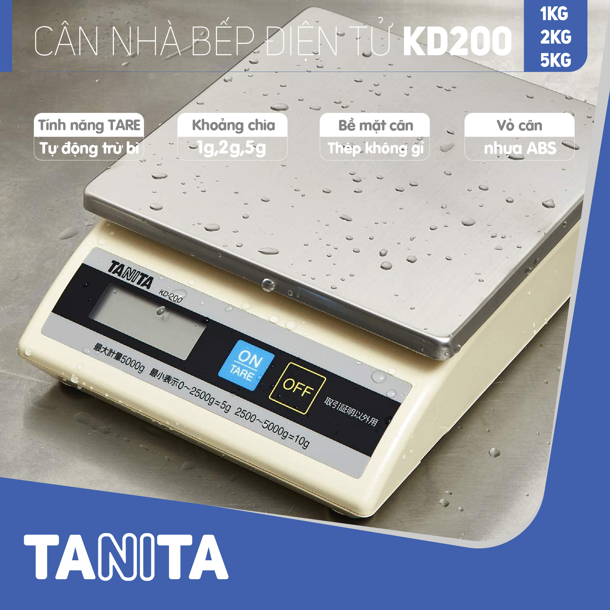 Cân điện tử nhà bếp TANITA KD200 (Chính hãng Nhật Bản), Cân nhà bếp 1kg, Cân nhà bếp 2kg, Cân nhà bếp 5kg, Cân Nhật, Cân trọng lượng, Cân chính hãng, Cân thực phẩm, Cân thức ăn, Cân tiểu ly điện tử, Cân chính xác