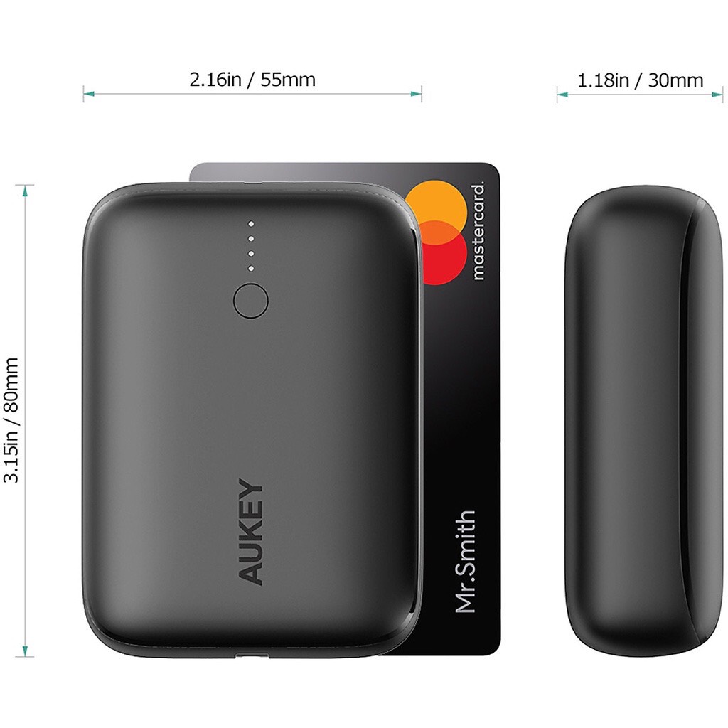 Pin Sạc Dự Phòng Siêu Mỏng 10.000 mAh Aukey PB-N83S -Hàng Chính Hãng