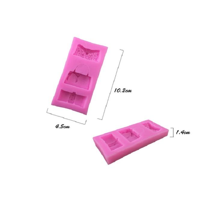 Khuôn silicon 3d làm bánh làm rau câu mẫu 3 túi ví cầm tay