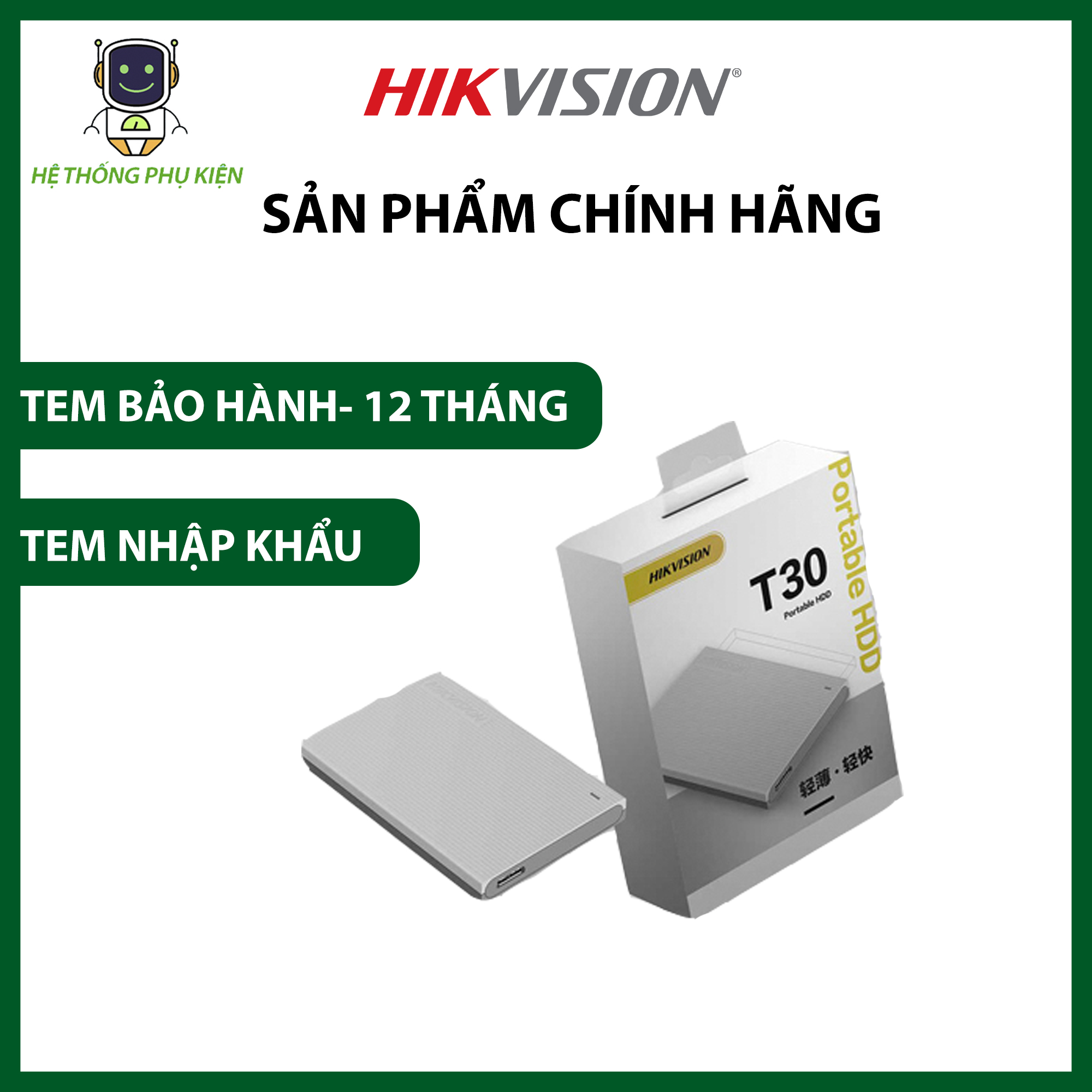 Ổ cứng gắn ngoài HDD HIKVISION HS-EHDD-T30(STD) Hàng Chính Hãng