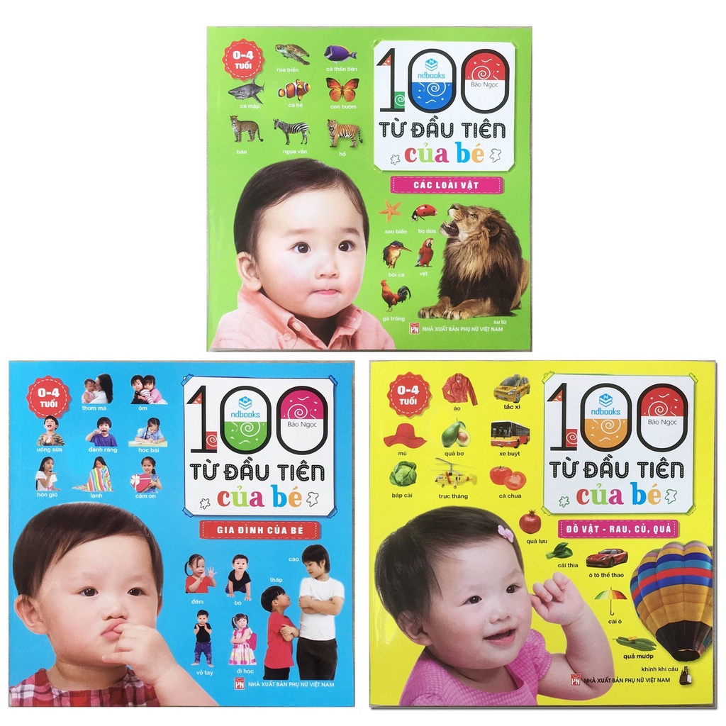 Sách - Combo 3 cuốn 100 từ đầu tiên của bé (Bìa mềm) - ndbooks
