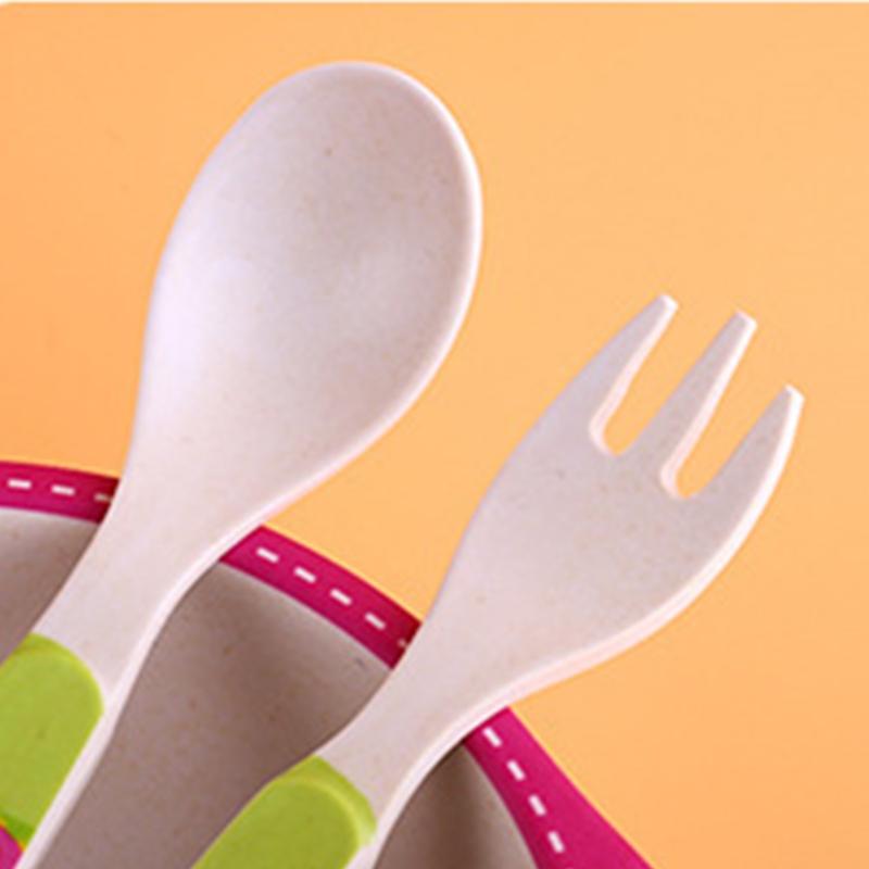 Bộ 5 Sợi Tre Trẻ Em Bộ Đồ Ăn Bộ Sư Đoàn Phần Đĩa Dùng Tiệc + Bát + Tặng Thìa + Nĩa + Tặng Cốc Nước bộ