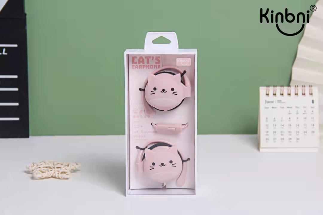 Phong cách mới nhất nút tai treo KN-3064 sáng tạo mới hoạt hình dễ thương điều khiển dây tai nghe nhạc có dây với cáp tai nghe đánh dấu