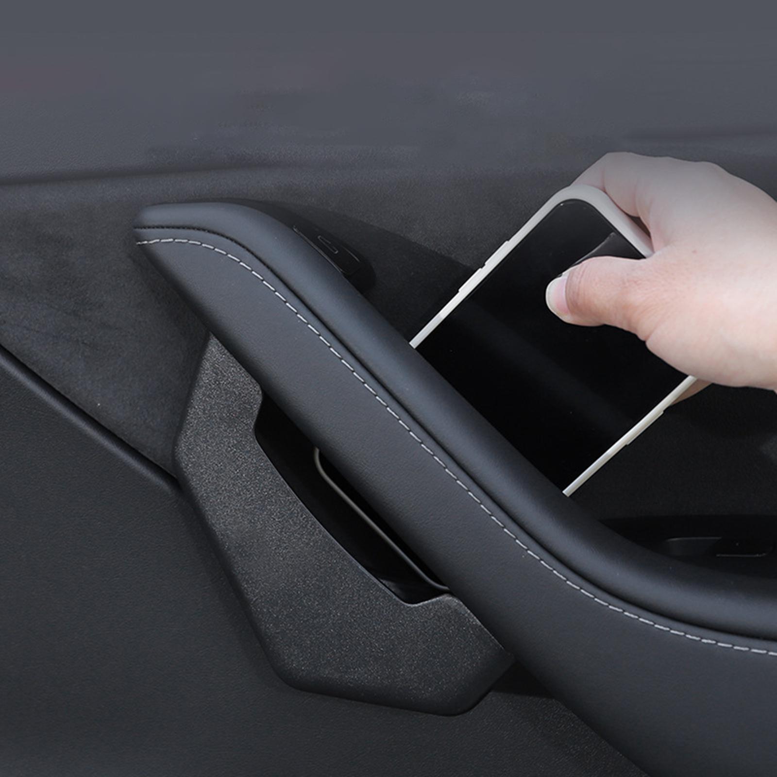 4x Door Handle Storage Box ABS Front Rear Interior Accessories Organizer Organizer Interior for Tesla Model 3 Phone Container