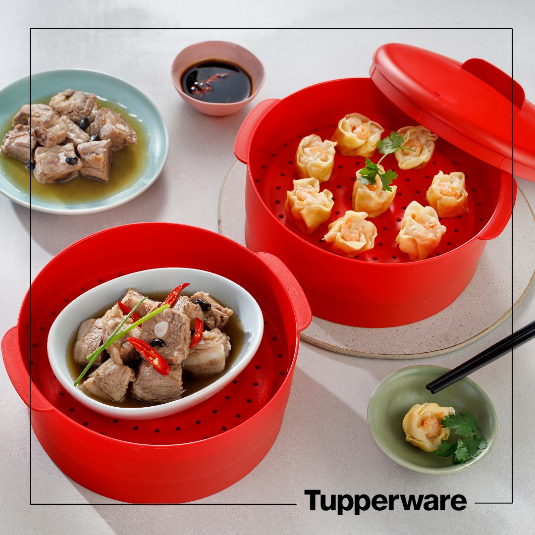 Xửng Hấp 2 Tầng Steam It Tupperware - Đỏ