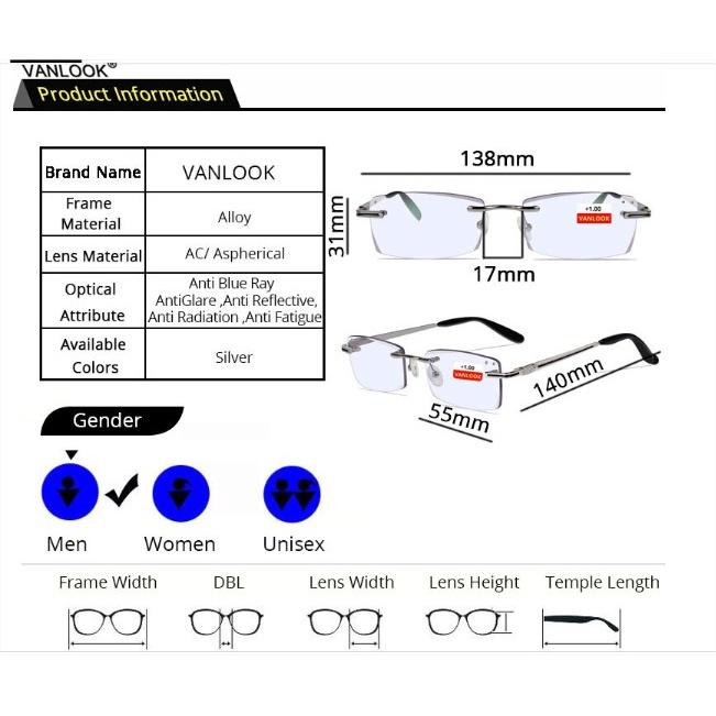 Kính lão thị gọng khoan chống UV nam nữ giả kính râm rõ chữ chống mỏi KV4NUNIQUI