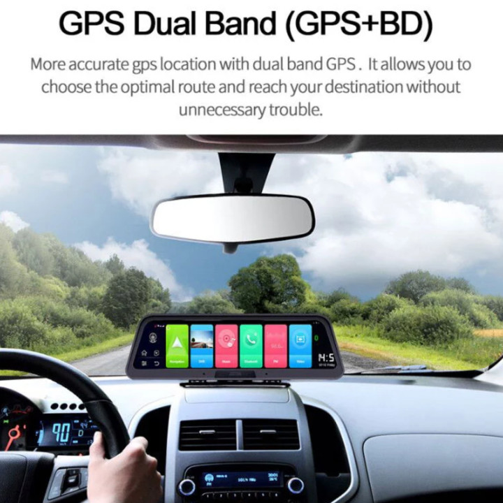Camera hành trình Phisung đặt taplo ô tô, xe hơi cao cấp 10inch tích hợp 4G, Wifi, GPS Q98