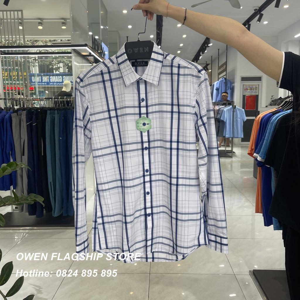 Áo Sơ mi Owen nam dài tay dáng Regular sợi Bạc Hà mềm mịn mát Mã AR221054DT