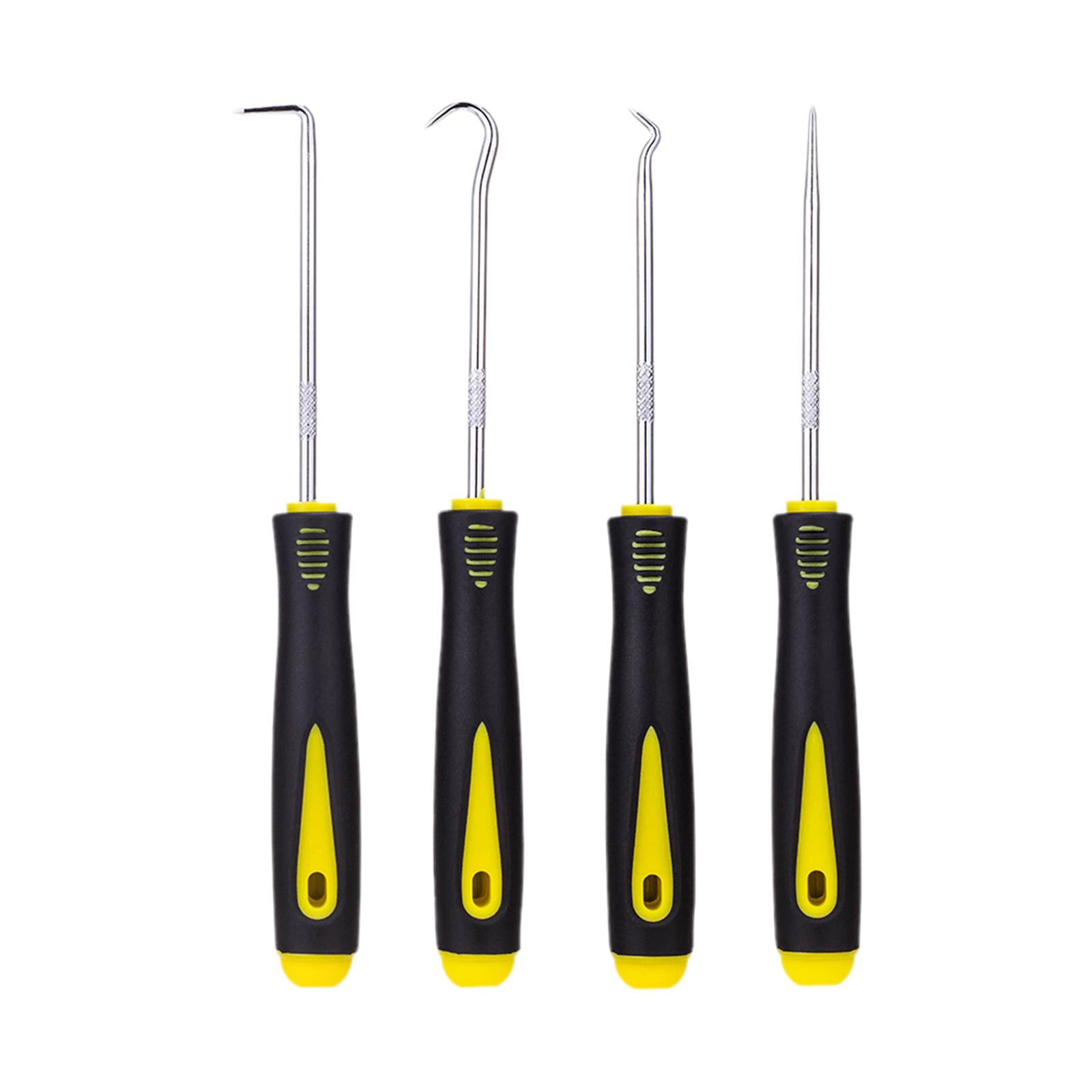 Hose Removal Set, 4 Piece Hook And Pick Set, Car Hook, Oil Seal Puller, O-Ring Hook, Vacuum Hoses
