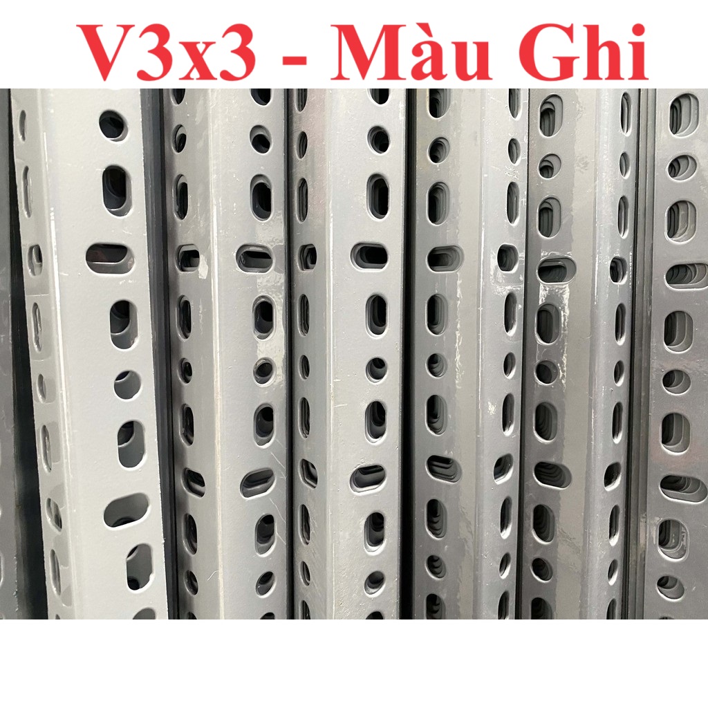 Thanh Sắt V Lỗ Đa Năng V3x3cm dày 1,7mm chiều dài 1.5m - Hàng Chính Hãng