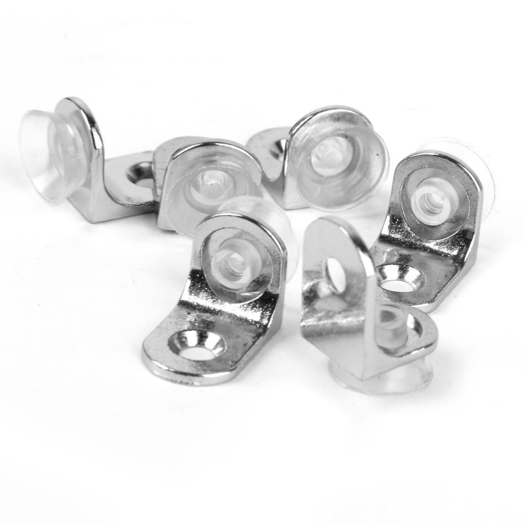 4-8pack 10pcs Suction Cup Base Metal Plate Glass Shelf Support Holder