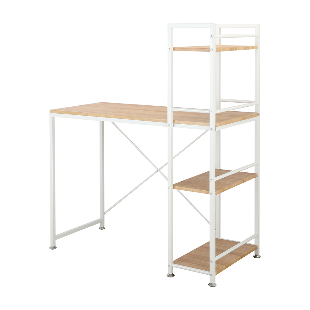 Bàn làm việc học tập đa năng kèm kệ 4 tầng CONNER mặt gỗ cao cấp kết hợp khung thép sơn tĩnh điện trắng | Index Living Mall - Phân phối độc quyền tại Việt Nam