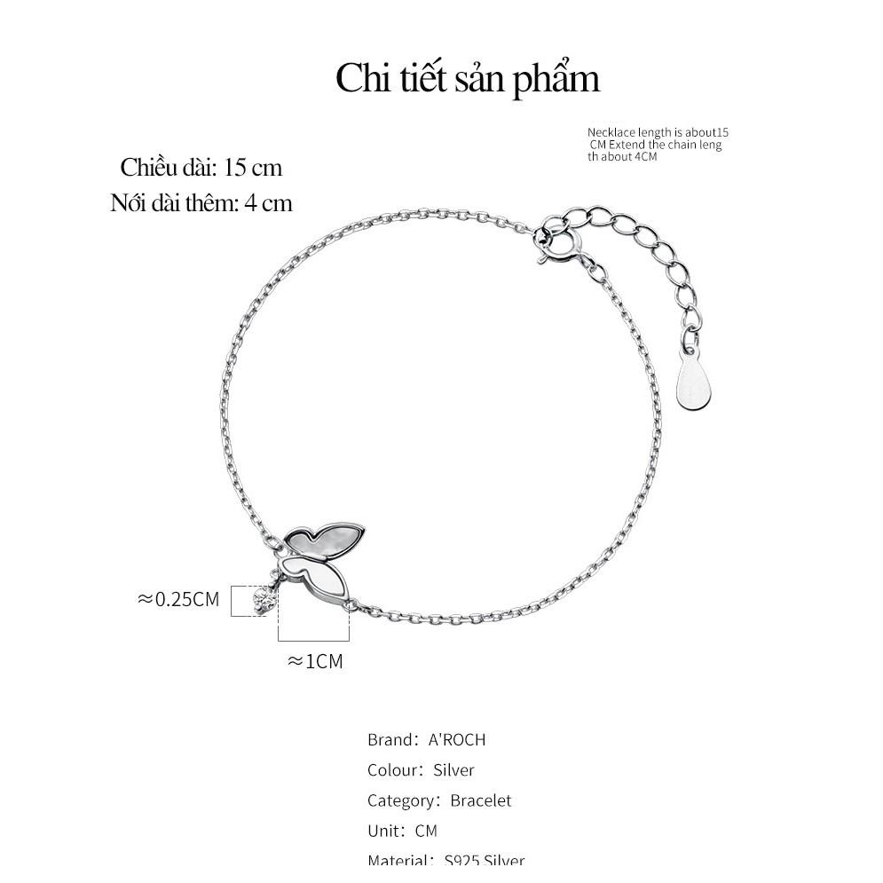Vòng tay bạc Ý s925 cánh bướm đẹp xinh S4255 - AROCH Jewelry