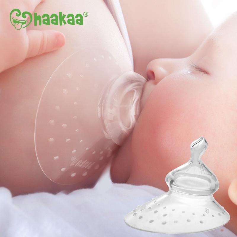 Núm trợ ti chỉnh nha Haakaa. Giúp mẹ cho bé bú dễ dàng. Siêu mềm mại như ti mẹ. Không chứa BPA, PVC và phthalate
