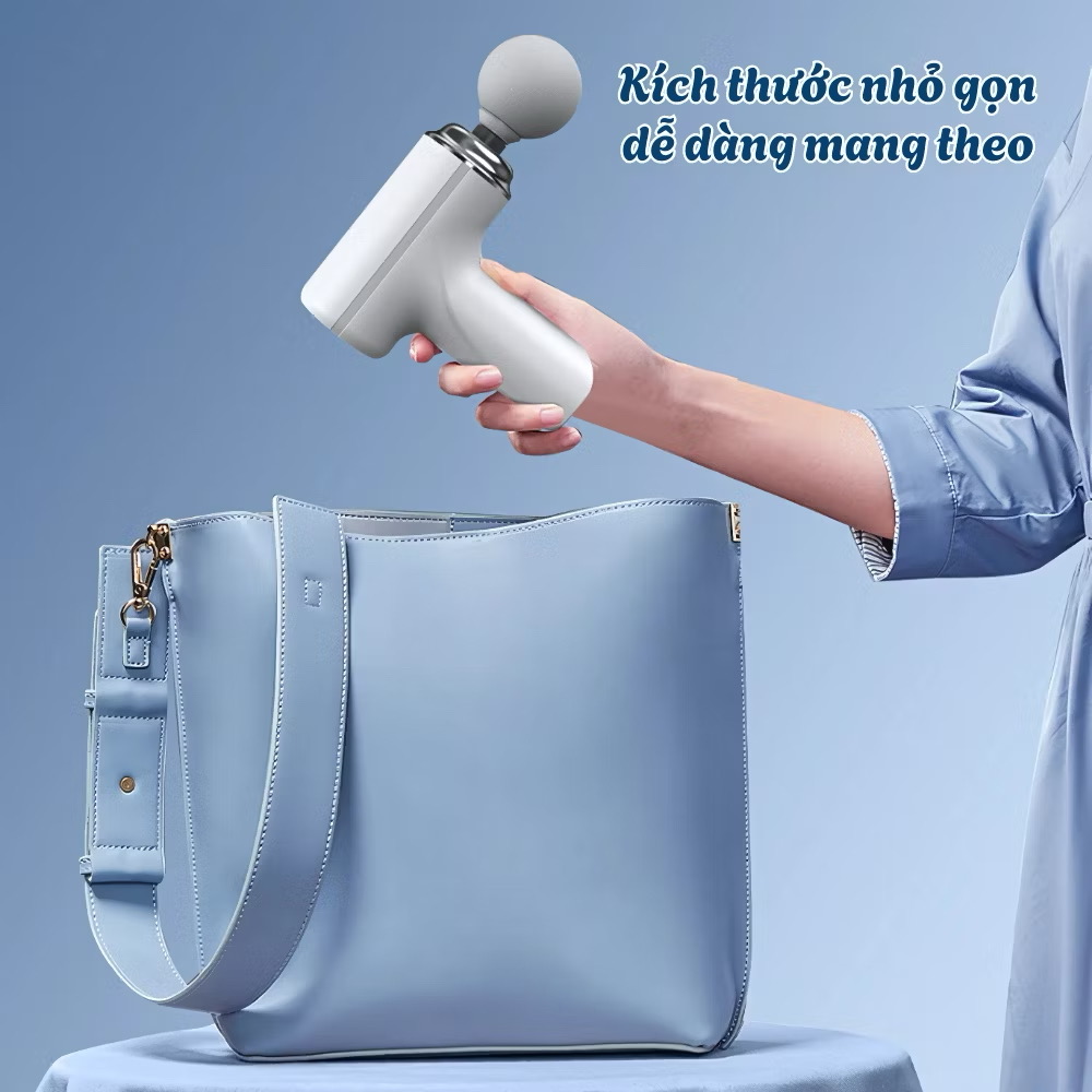 Máy Massage Cầm Tay Mini Cao Cấp - Công Nghệ AI Cảm Biến Lực Nhấn Giúp Giảm Đau Mỏi, Giãn Cơ Sau Tập Luyện