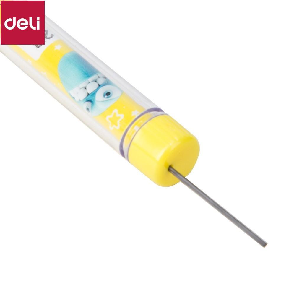 Ruột bút chì 2B Deli - 0.5mm/0.7mm - ngòi chì kim - Xanh, Hồng, Vàng - màu ngẫu nhiên - 2 ống - EU67200 / EU67300