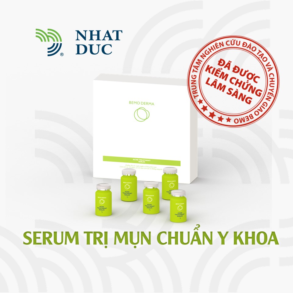 Serum mụn BEMO Derma - Xóa thâm, Mờ sẹo, Diệt vi khuẩn, vi nấm, Đánh bay 07 loại mụn từ nhẹ đến nặng