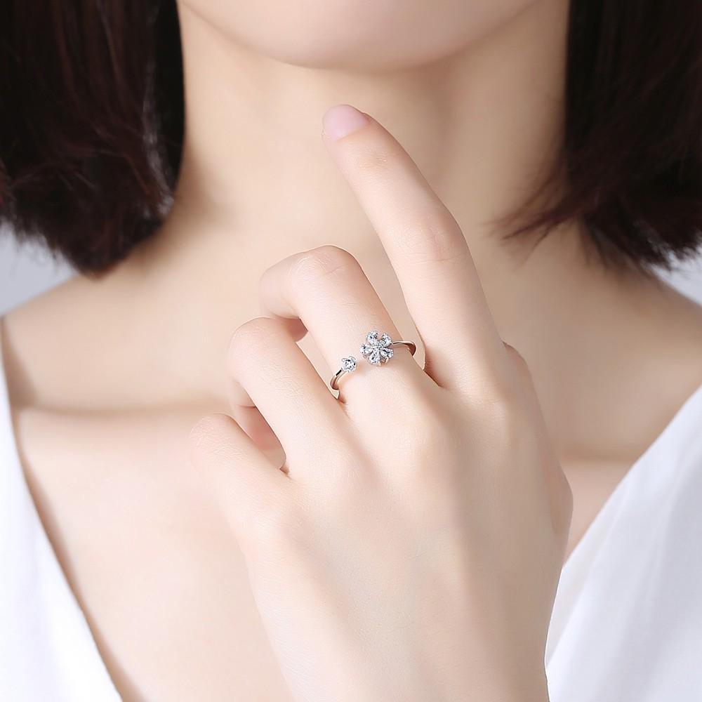Nhẫn Nữ Bạc Ý 925 Mạ Bạch Kim Cao Cấp Hình Hoa Mai Siêu Xinh Dành Cho Bạn Gái - NT Silver