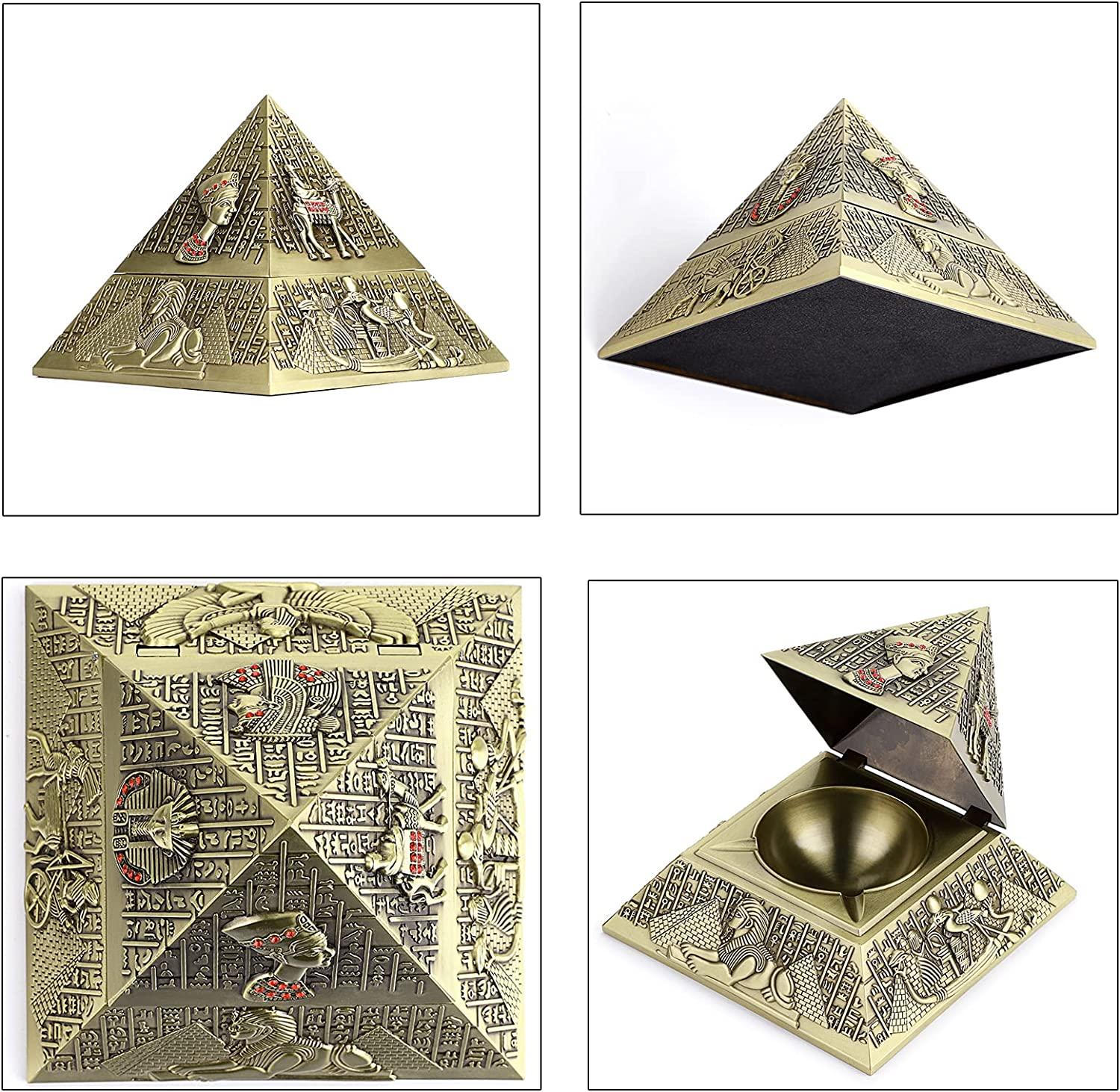 Gạt tàn hình kim tự tháp cổ điển có nắp chống gió, dùng trong nhà và ngoài trời