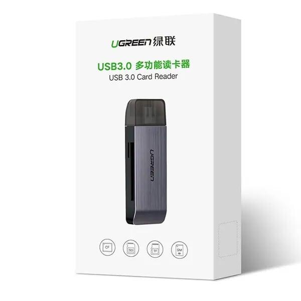 Ugreen UG50541CM180TK Màu Đen Đầu đọc thẻ USB 3.0 sang SD + TF + CF + MS cao cấp - HÀNG CHÍNH HÃNG