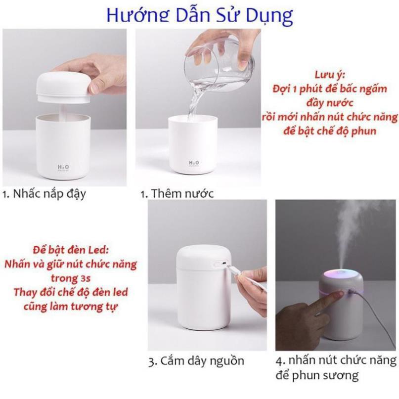 Máy Xông Tinh Dầu Máy Phun Sương Mini Đèn LED Xoay Vòng Nhiều Màu Sắc Tạo Độ Ẩm Khuếch Tán Tinh Dầu