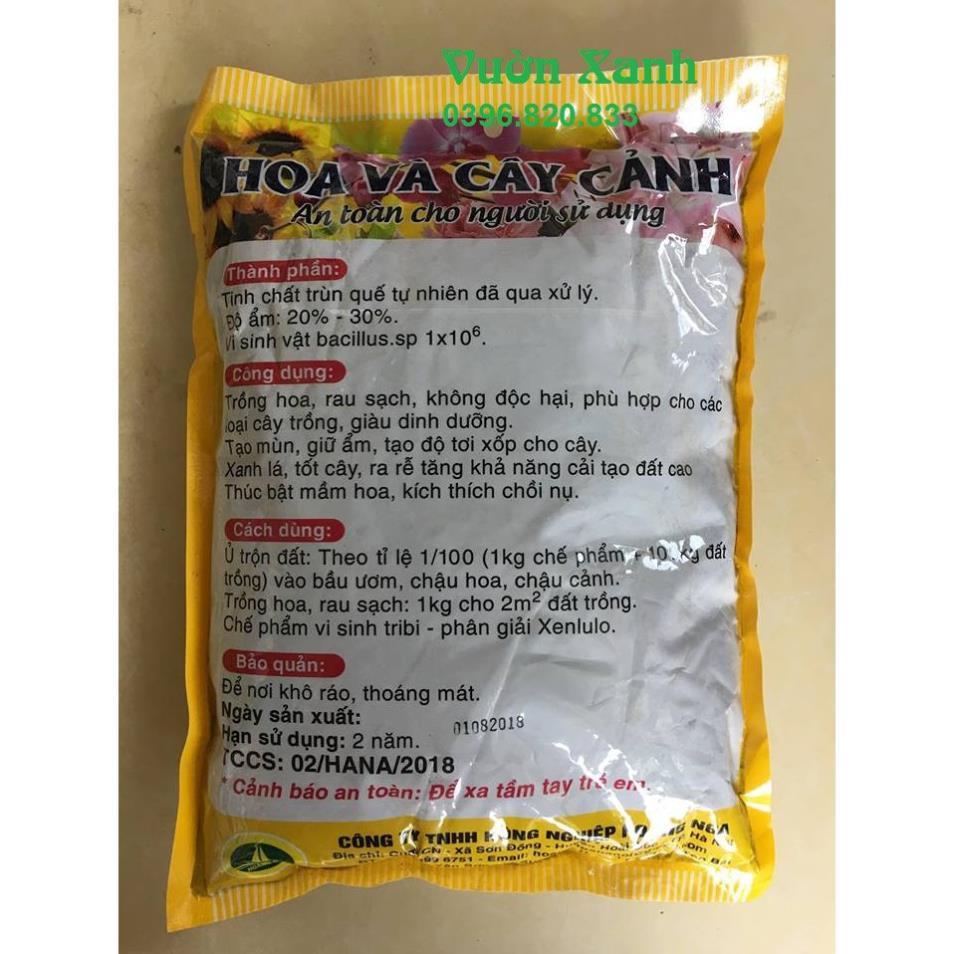 Phân giun quế nguyên chất 2kg, phân trùn quế siêu hoa cây cảnh