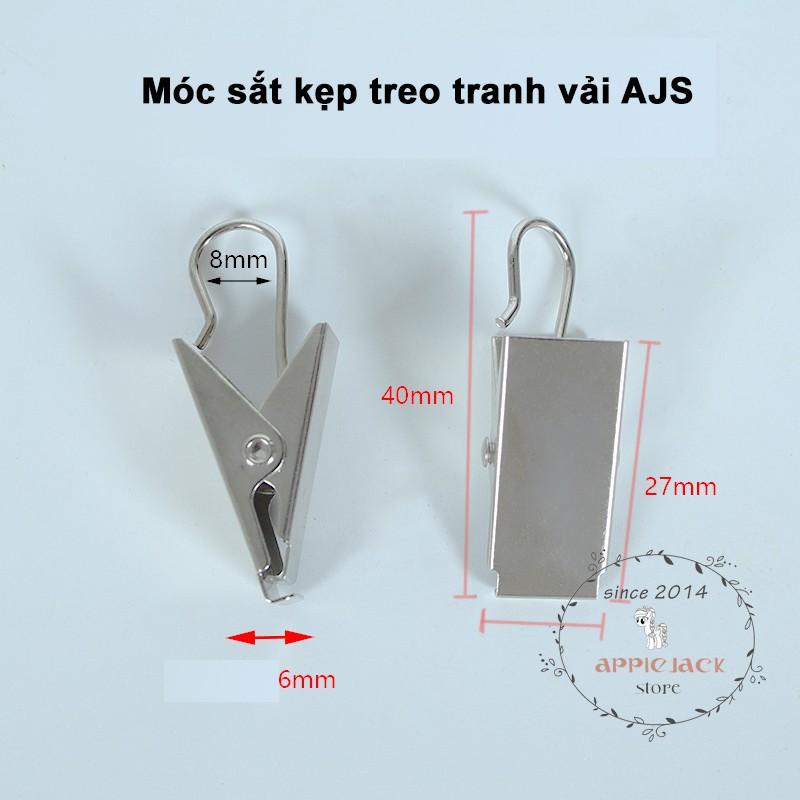 Móc sắt kẹp treo tranh vải, móc treo rèm