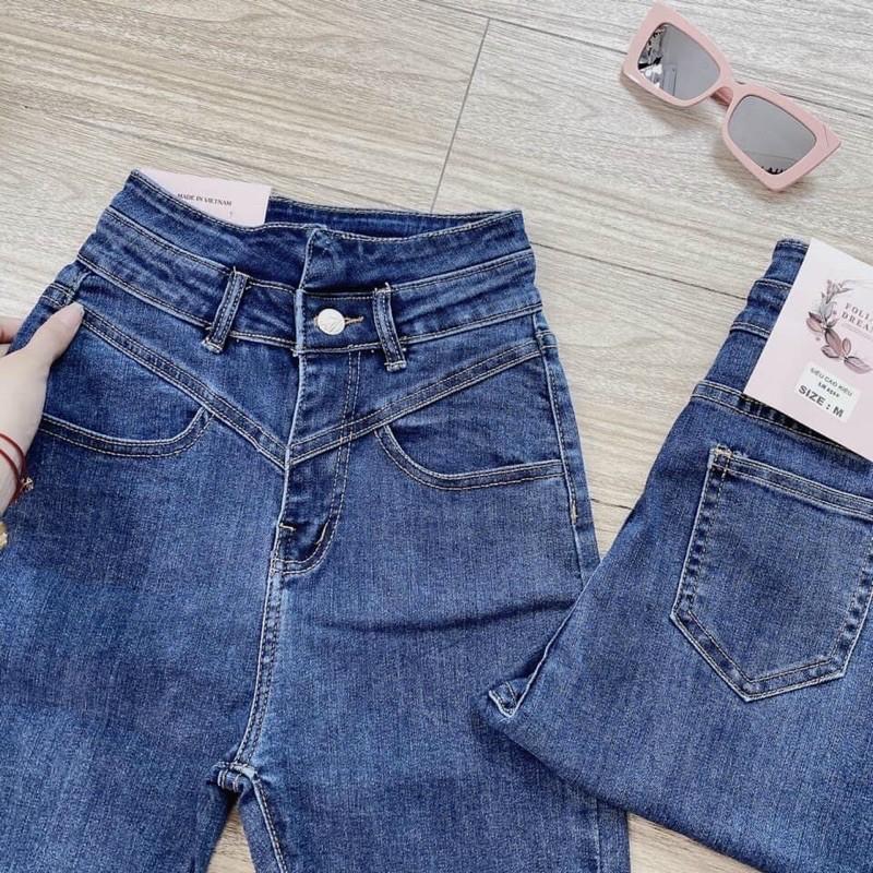 QUẦN BÒ ÔM LƯNG CAO CHẤT MỀM GIÃN 1 nút - ảnh thật shop chụp