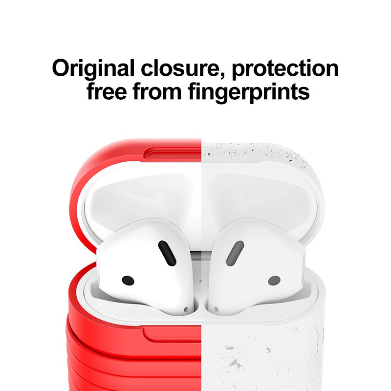 Bao case silicon và dây nối chống mất tai nghe Baseus cho Apple Airpods / Earpods - Hàng chính hãng