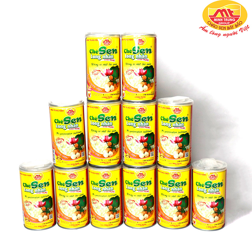 Chè sen long nhãn Minh Trung 365g (combo 12 lon - Chè Sen Long Nhãn 12)