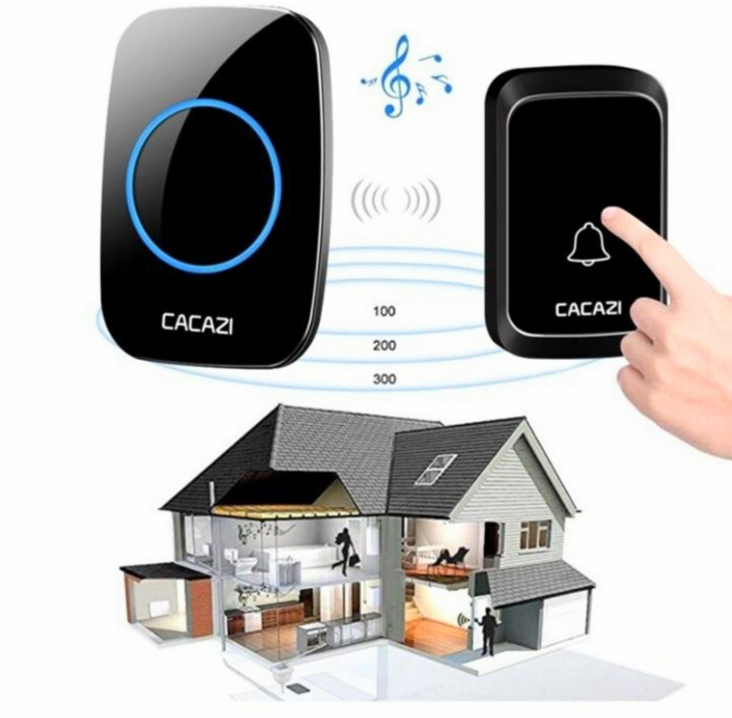 BỘ CHUÔNG GẮN CỬA BÁO KHÁCH TỪ XA KHÔNG DÂY THÔNG MINH MẪU MỚI HÀNG CAO CẤP