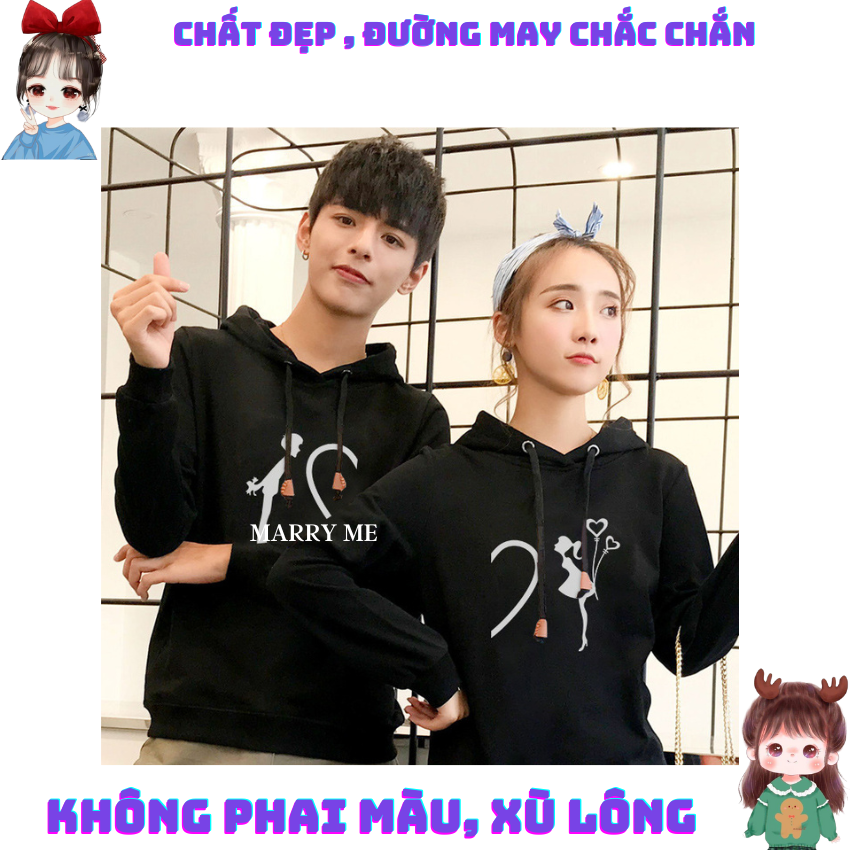 Áo Đôi Nỉ Nam Nữ MM05, Áo Đôi Có Mũ In Hình Ghép Tim ý Nghĩa, Vải Nỉ Bông In Hình Dễ Thương