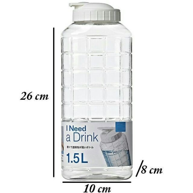 Bình đựng nước nhựa Chess Water Bottle 1.5L Nắp màu trắng