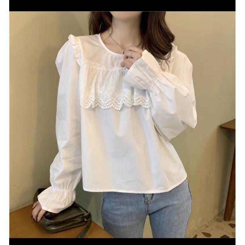 ÁO SƠ MI TRẮNG OVER SIZE BÁNH BÈO DỄ THƯƠNG