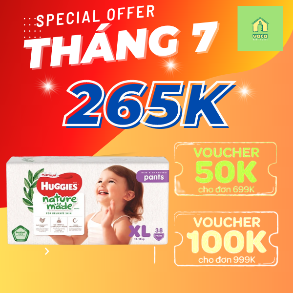 Tã Quần Siêu Cao Cấp Huggies Platinum Nature Made XL38 (38 Miếng)